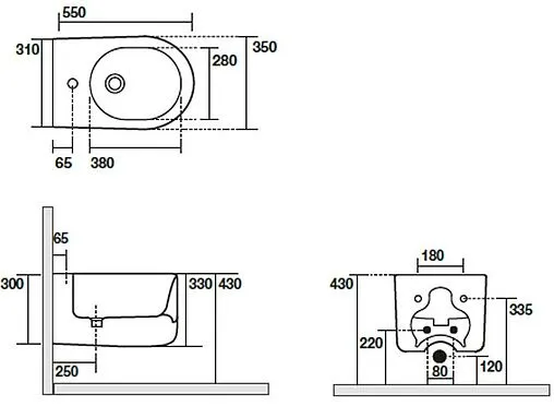 Биде подвесное Kerasan Nolita белый 532501