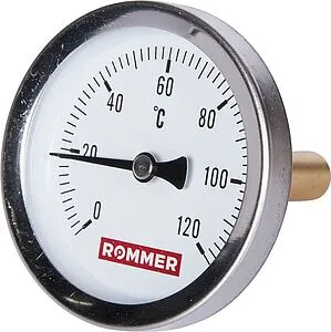 Термометр биметаллический Rommer 63мм 120°С гильза 50мм ½&quot; RIM-0001-635015, 4