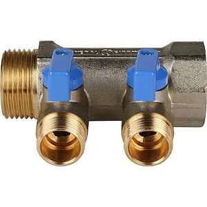 Коллектор запорный проходной 2 отвода синий 1"в/н x ½"н Stout SMB 6201 011202 Коллектор запорный проходной 2 отвода синий 1"в/н x ½"н Stout SMB 6201 011202, 4