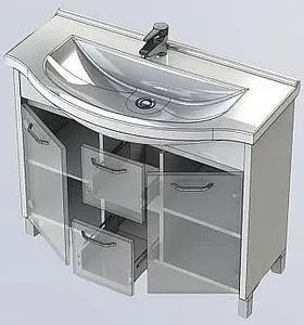 Тумба-умывальник напольная Aquanet Донна 100 венге 00169183+00168866, 4
