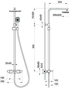 Душевая система со смесителем для ванны Timo Helmi чёрный матовый SX-1170/03 Душевая система со смесителем для ванны Timo Helmi чёрный матовый SX-1170/03, 2
