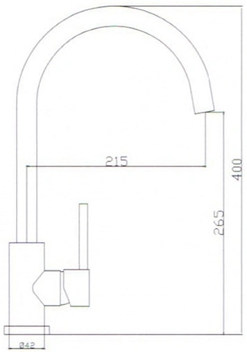 Смеситель для кухни Swedbe Selene нержавеющая сталь 7441