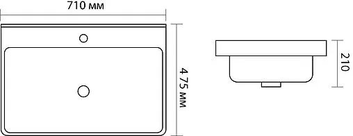 Раковина Aquanet Ирис 70 черный матовый 00329248