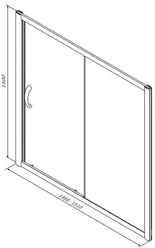 Шторка на ванну 1500мм прозрачное стекло Am.Pm Bliss L 150 W53S-1501150MT