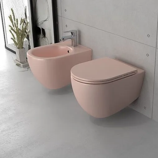 Унитаз подвесной безободковый ISVEA Infinity Vortex лососевый 10NF02003-2S