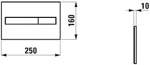 Клавиша смыва для унитаза Laufen Lis AW1 8.9566.1.716.000.1 черный матовый, 2