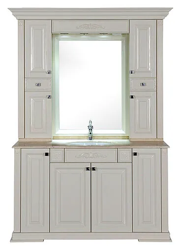 Шкаф-зеркало Aquanet Кастильо 140 слоновая кость 183176