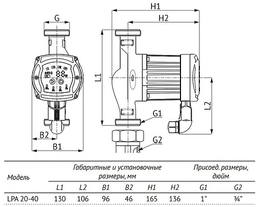 Насос циркуляционный Unipump LPA 20-40 130 65286