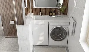 Тумба под умывальник напольная над стиральной машиной Raval Forte 110 L белый For.01.110.L/N/W, 4