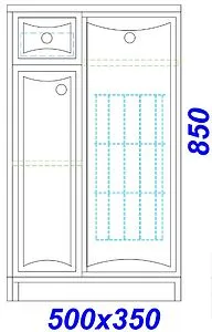Тумба напольная с бельевой корзиной Aqwella Barcelona 50 белый Ba.03.05, 2
