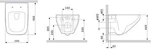 Унитаз подвесной безободковый Am.Pm Inspire 2.0 FlashClean белый матовый C50A1700MWSC Унитаз подвесной безободковый Am.Pm Inspire 2.0 FlashClean белый матовый C50A1700MWSC, 2