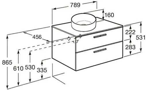 Тумба-умывальник подвесная Roca Victoria 80 городской дуб A857470402+A857419402+