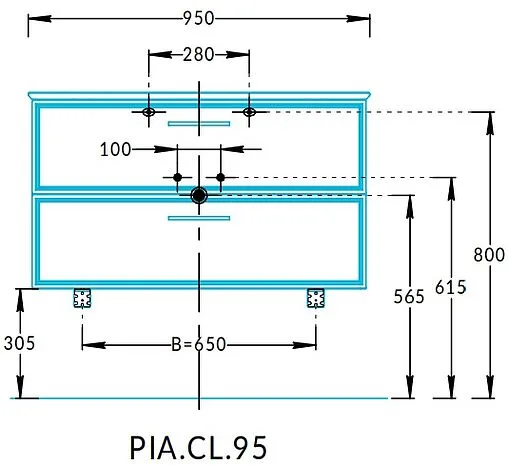 Тумба-умывальник подвесная Kerama Marazzi Piano Classic 95 ясень белый PIA.CL.95\WHT.M+PI.wb.95