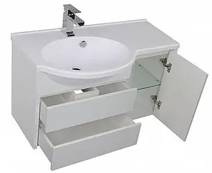 Тумба-умывальник подвесная Aquanet Лайн 90 L белый 00164936+00165033 Тумба-умывальник подвесная Aquanet Лайн 90 L белый 00164936+00165033, 5