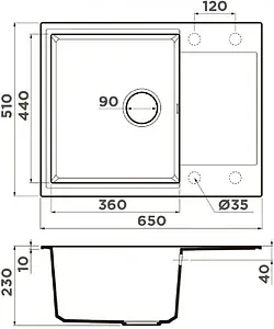 Мойка кухонная Omoikiri Daisen 65-SA бежевый 4993685 Мойка кухонная Omoikiri Daisen 65-SA бежевый 4993685, 2