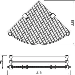 Полка Jaquar Continental хром ACN-CHR-1173, 2