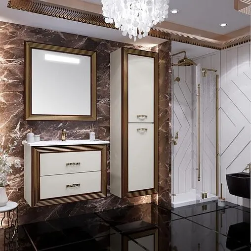 Зеркало с подсветкой Opadiris Карат 80 бежевый/золото Z0000004322