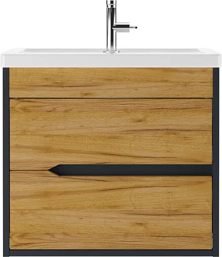 Тумба под умывальник подвесная Домино Karat 60 дуб вотан/антрацит DK3203T