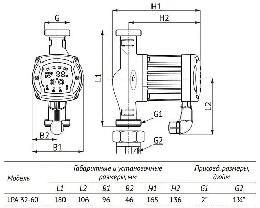 Насос циркуляционный Unipump LPA 32-60 180 12215