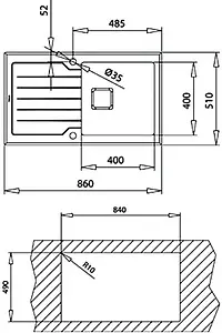 Мойка кухонная Teka Diamond RS15 1B 1D 86 нержавеющая сталь/чёрное стекло 115100011 Мойка кухонная Teka Diamond RS15 1B 1D 86 нержавеющая сталь/чёрное стекло 115100011, 2