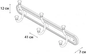 Планка с 3-мя крючками Grampus Alfa бронза GR-9505-3, 2