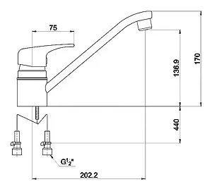 Смеситель для кухни Timo Standard 1930F chrome, 2