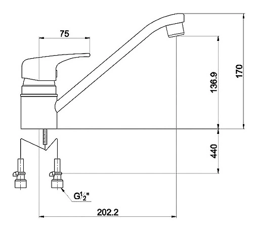Смеситель для кухни Timo Standard 1930F chrome