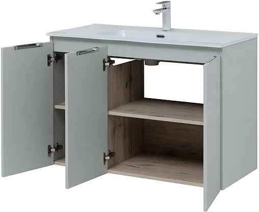 Тумба под умывальник подвесная Aquanet Алвита New 100 серый 00277532