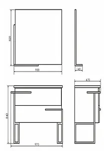 Тумба-умывальник напольная Comforty Дюссельдорф 90 дуб дымчатый/чёрный 00-00004093CF, 2
