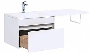 Тумба-умывальник подвесная над стиральной машиной Aquanet Токио 120 L белый 00237744+00235499 Тумба-умывальник подвесная над стиральной машиной Aquanet Токио 120 L белый 00237744+00235499, 4