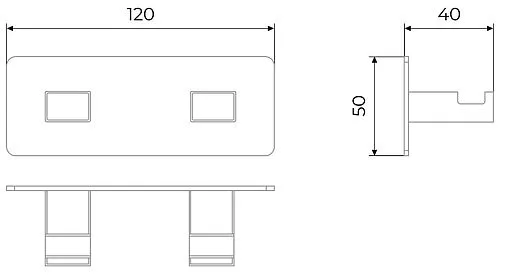 Крючок двойной Timo Selene хром 10014/00
