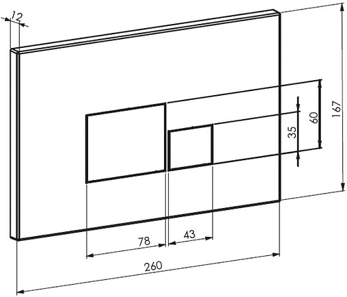 Клавиша смыва для унитаза Toni Arti Tocco TA-0061 хром глянцевый Клавиша смыва для унитаза Toni Arti Tocco TA-0061 хром глянцевый