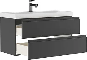 Тумба под умывальник подвесная Домино Graffo 100 графит DGr2404T, 4