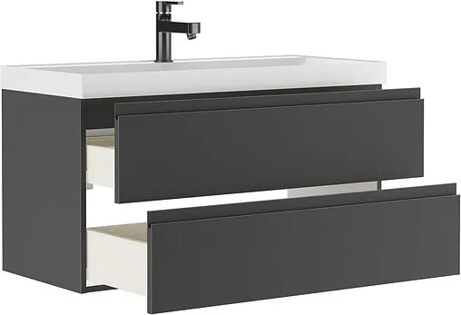 Тумба под умывальник подвесная Домино Graffo 100 графит DGr2404T