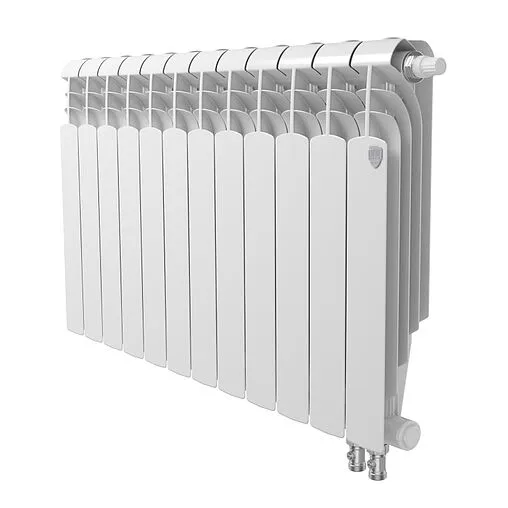 Радиатор биметаллический 11 секций нижнее правое подключение Royal Thermo Vittoria Super 500 2.0 VDR80 Bianco Traffico RTVSVDR250011