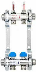 Группа коллекторная с расходомерами 2 отвода 1&quot;н/н x ¾&quot;ек Watts HKV2013AF 10070000