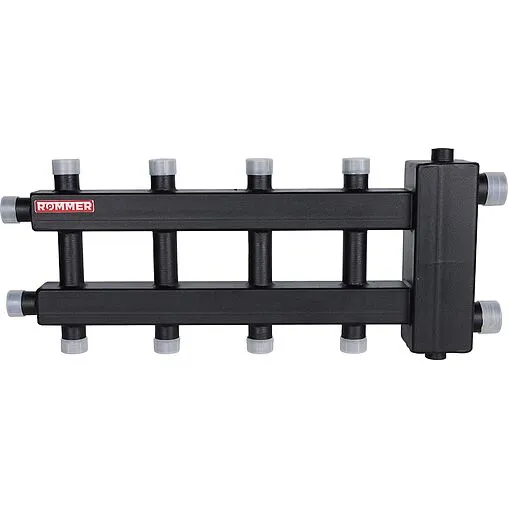 Распределительный коллектор 5 контуров с гидрострелкой 1½&quot;н x 1&quot;н Rommer RDG-0060-024025