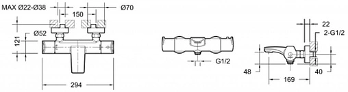 Термостат для ванны Bravat Nizza хром F6353387CP-01-RUS