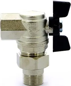 Кран шаровый с американкой угловой ¾&quot;в x ¾&quot;н Bugatti Oregon 05940005, 3