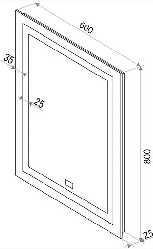 Зеркало с подсветкой Continent Verte Led 60x80 с часами, с датчиком движения белый ЗЛП478