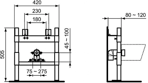 Инсталляция для биде Ideal Standard Prosys R015967