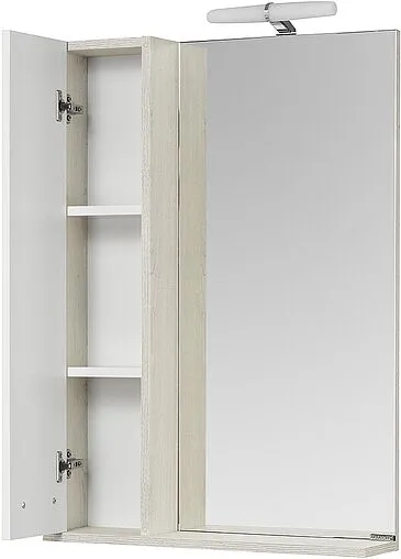 Шкаф-зеркало Aquaton Бекка PRO 60 L белый/дуб соммерсет 1A214602BAC20