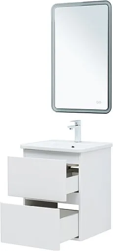 Тумба-умывальник подвесная Aquanet Эмбер 50 белый матовый 00330463+11050-KL