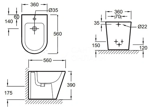Биде напольное Jacob Delafon Rodin+ белый EBJ0002-00