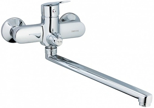 Смеситель для ванны с длинным изливом Swedbe Ares хром 1950 Смеситель для ванны с длинным изливом Swedbe Ares хром 1950