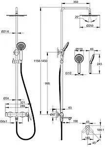 Душевая система со смесителем для ванны Cersanit Moduo хром 64314 Душевая система со смесителем для ванны Cersanit Moduo хром 64314, 2