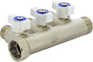 Коллектор запорный проходной 3 отвода ¾&quot;в/н x ½&quot;к Uni-fitt 420N3230, 3