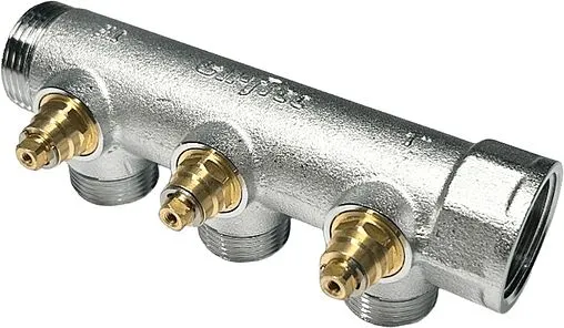 Коллектор регулирующий проходной 3 отвода 1&quot;в/н x ¾&quot;ек Uni-fitt 414C4330