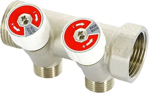 Коллектор регулирующий проходной 2 отвода 1&quot;в/н x ½&quot;к Uni-fitt 404N4220