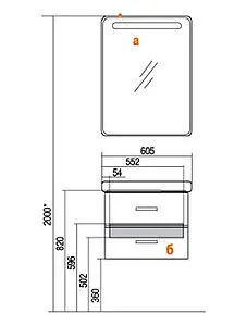 Шкаф-зеркало Aquaton Америна 60 R белый 1A135302AM01R, 2